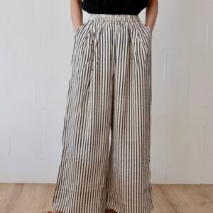 208. .L'ours Polaire et Bleu(ルスポレイル&ブルー) ストライプワイドPT(white/ beige)