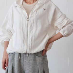 【再入荷】204. LePuju select フード付ブルゾン(white / black)