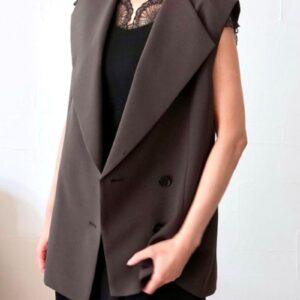 225. cafune /カフネ /アシンメトリーベスト 35412 (ブラック、チャコール)