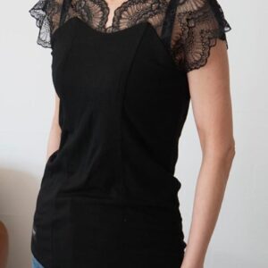 227. ayane /アヤン ショルダーレースタンク 875832 (black/white)