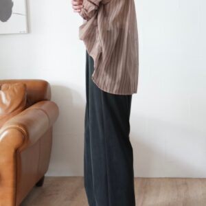 234. Anna Kerry / アンナケリー シアーストライプシャツ(beige/brown)(85253701)