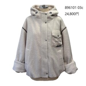 【予約】ayane /アヤン フーディ裏キルトボアブルゾン グレージュ 896101 (11/末~12/初)