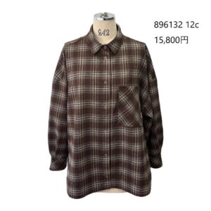 【予約】ayane /アヤン 微起毛チェックシャツ 896132(11/中~11/末)