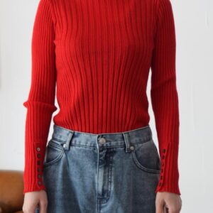 267. cafune カフネ リブニット(red/brown) (45912)