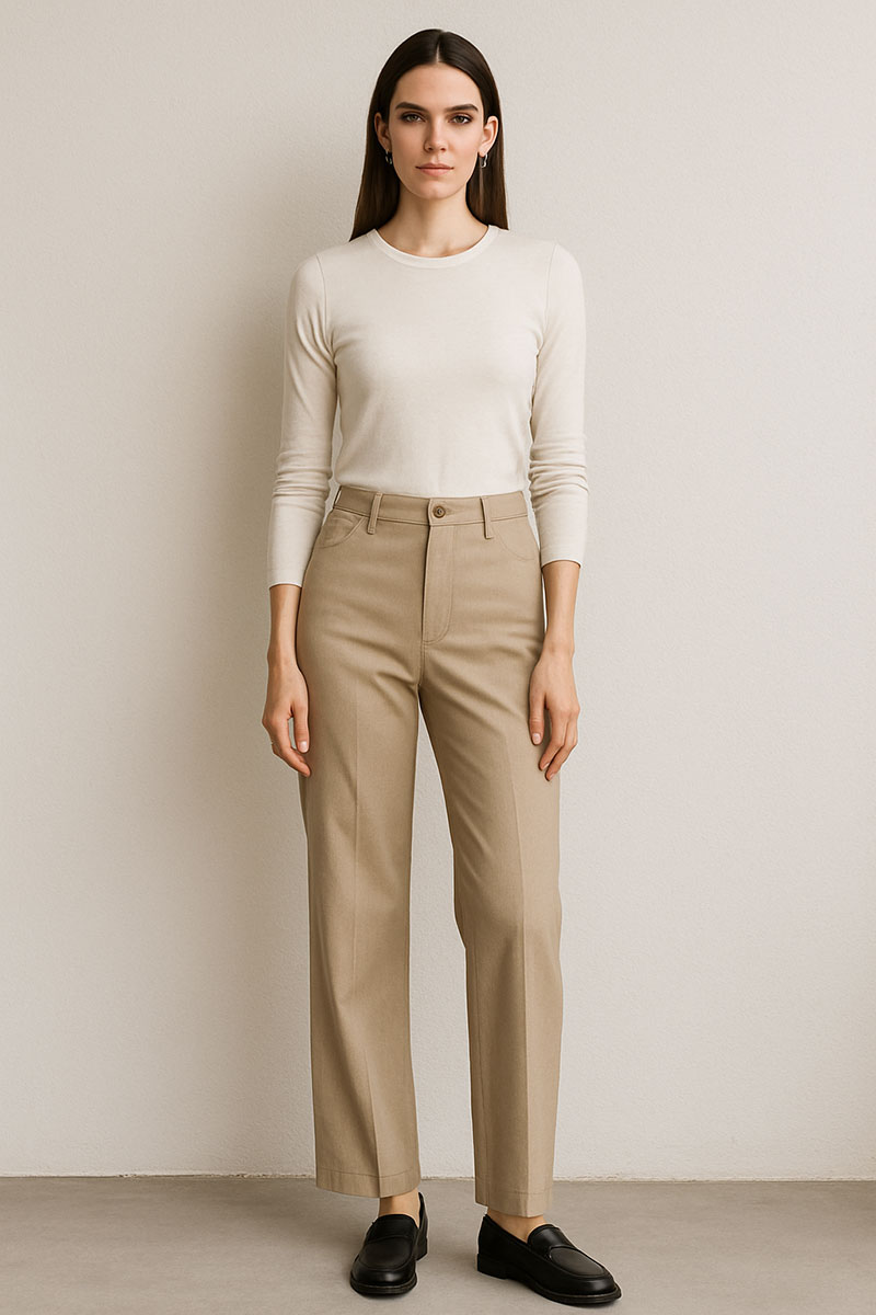 4. ハイウエストパンツ × インスタイルで脚長効果を最大化